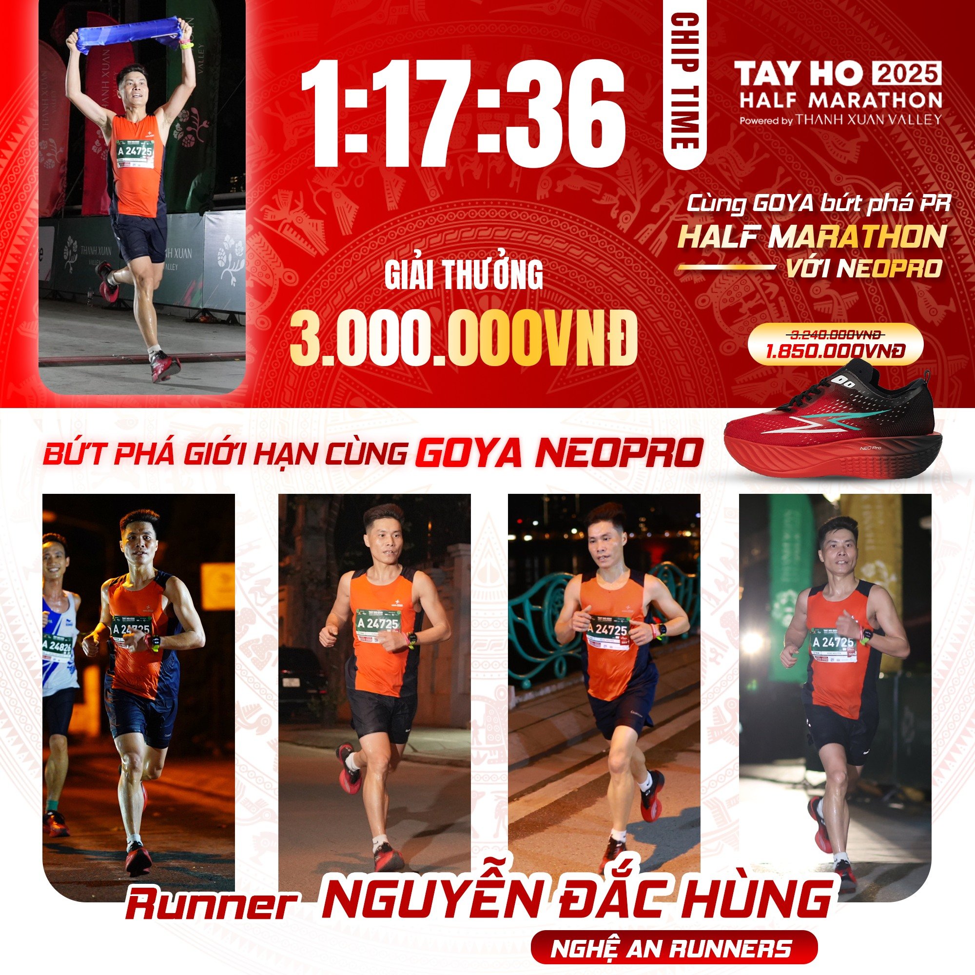 CHÚC MỪNG VĐV NGUYỄN ĐẮC HÙNG – NHẬN THƯỞNG 3.000.000Đ TỪ BỨT PHÁ GIỚI HẠN!
