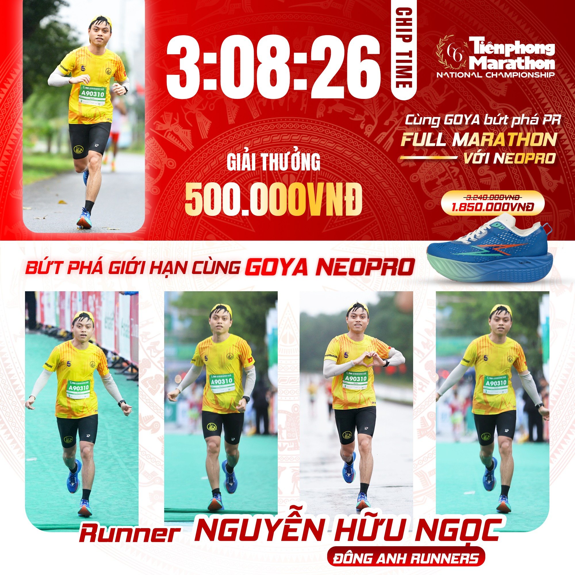 GOYA VIỆT NAM CHÚC MỪNG RUNNER NGUYỄN HỮU NGỌC BỨT PHÁ GIỚI HẠN TẠI TIỀN PHONG MARATHON 2025