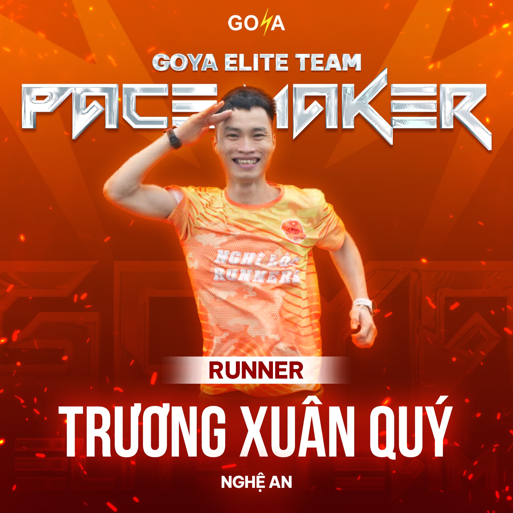 CHÀO MỪNG ANH TRƯƠNG XUÂN QUÝ – CHIẾN BINH MỚI CỦA TEAM PACE MAKER THUỘC GOYA ELITE TEAM