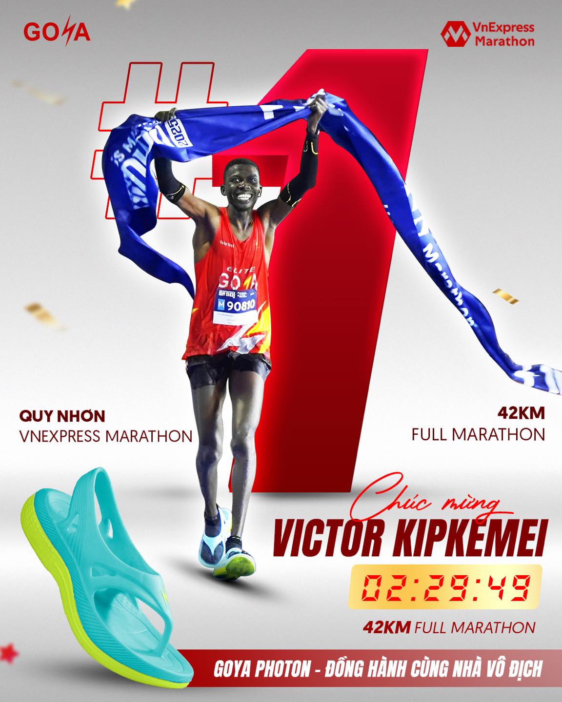 NHÀ VÔ ĐỊCH VNEXPRESS QUY NHƠN FULL MARATHON GỌI TÊN GOYA RUNNER VICTOR KEMEI