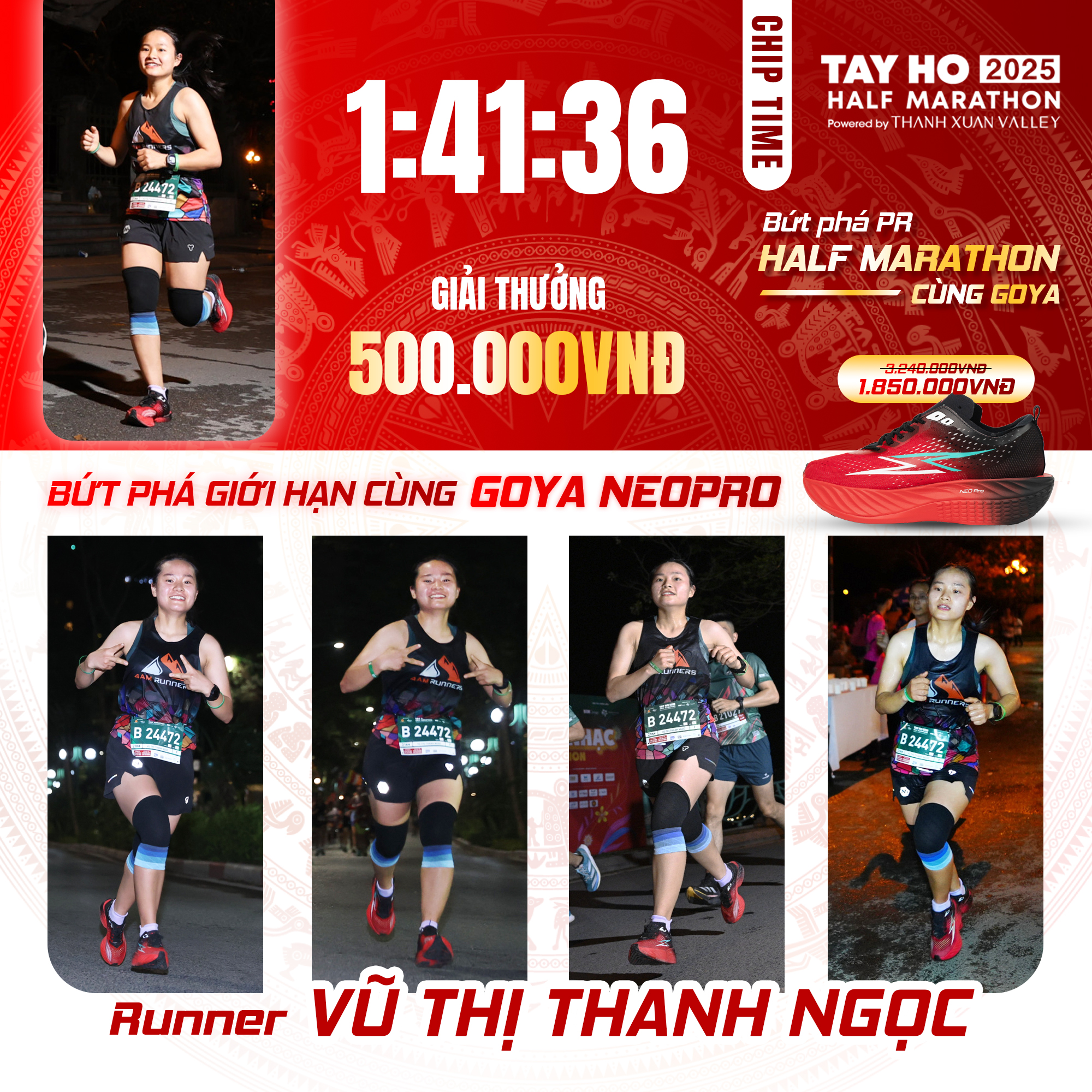 CHÚC MỪNG VĐV VŨ THỊ THANH NGỌC - NHẬN THƯỞNG 500.000Đ TỪ CHƯƠNG TRÌNH BỨT PHÁ GIỚI HẠN!