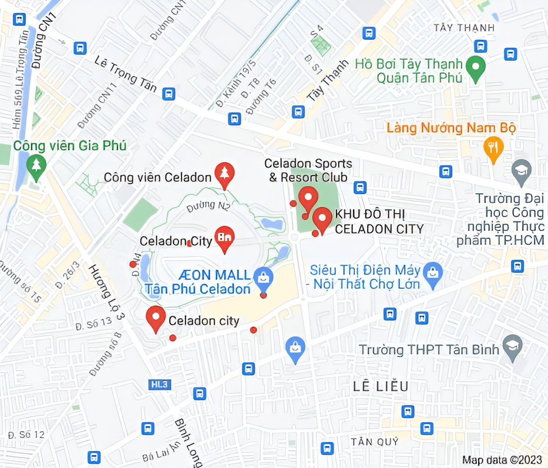Cho thuê shophouse quận Tân Phú trên Google Map