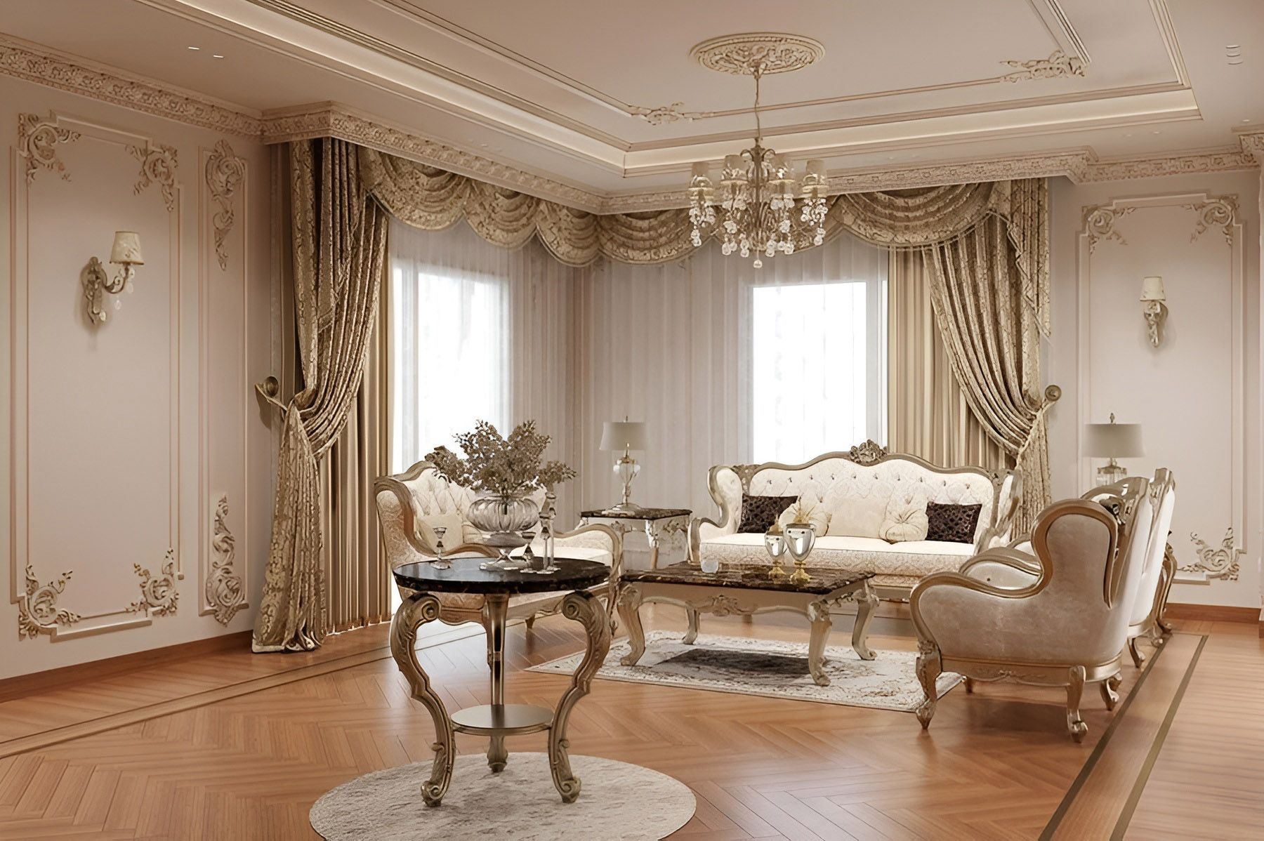 Trang trí phòng khách đẹp phong cách cổ điển, ấn tượng
