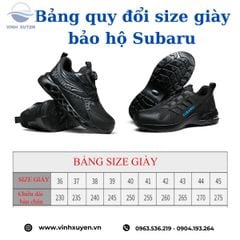 Bảng Size Và Cách Quy Đổi Size Giày Bảo Hộ SUBARU