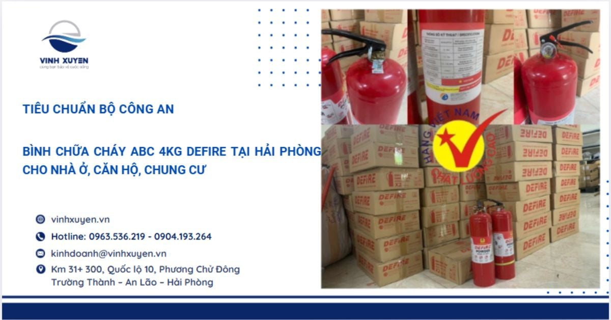 Bình Chữa Cháy Bột ABC 4kg Cho Hộ Gia Đình Giá Rẻ Tại Hải Phòng