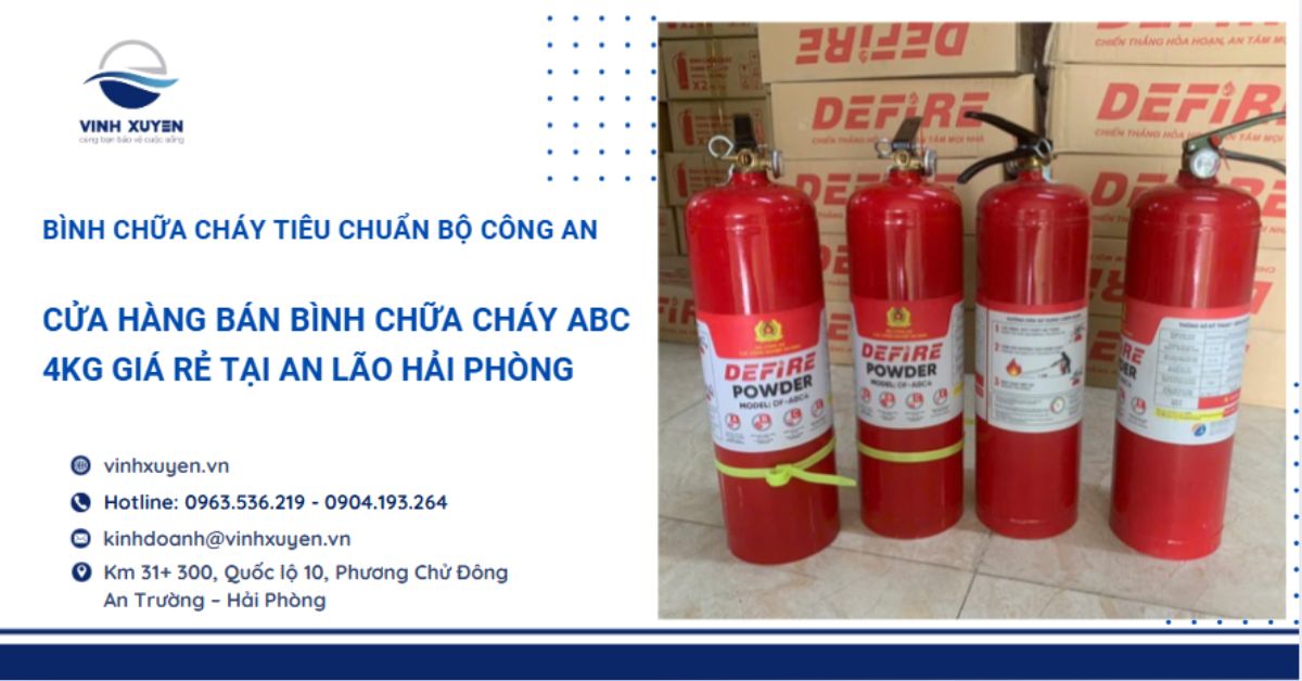 Cửa hàng bán bình chữa cháy ABC 4kg giá rẻ tại An Lão Hải Phòng