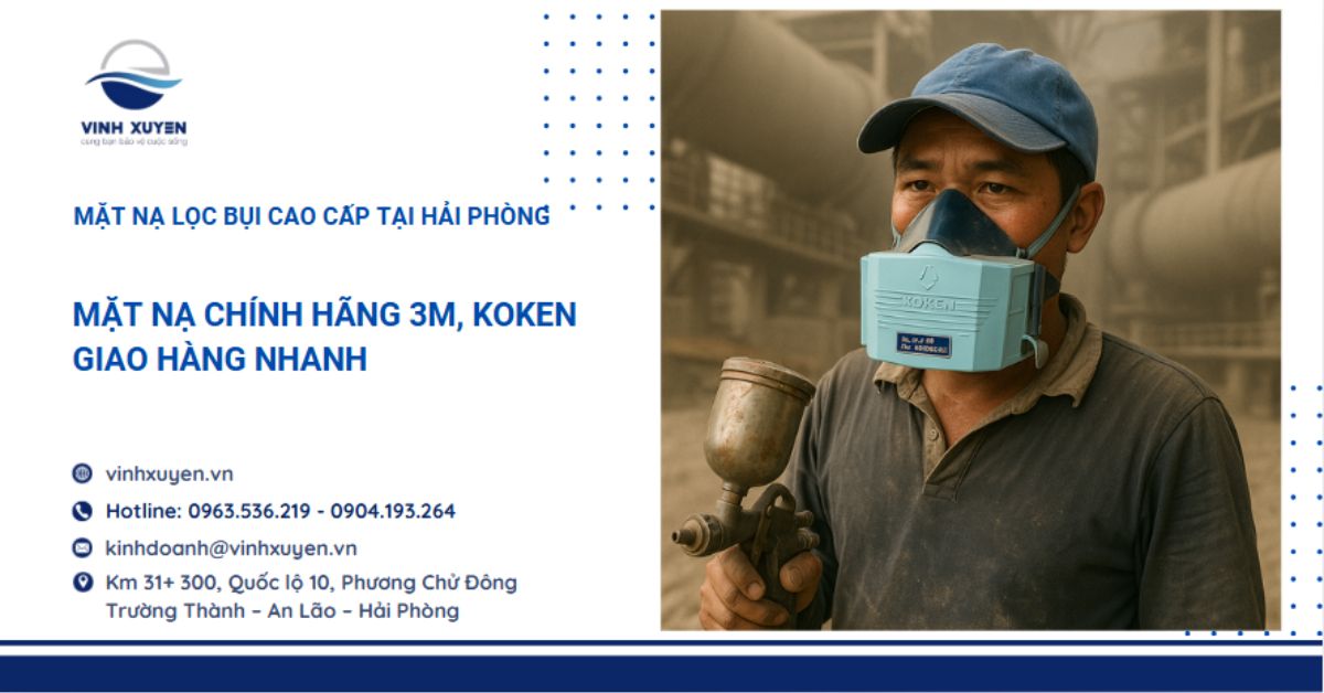 Mặt nạ lọc bụi cao cấp tại Hải Phòng | Chính hãng 3M, Koken – Giao Nhanh