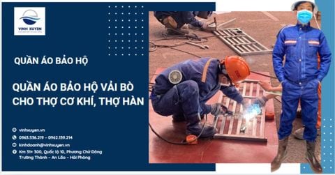 Quần áo bảo hộ cơ khí hàn vải bò chịu nhiệt chống cháy tại Hải Phòng