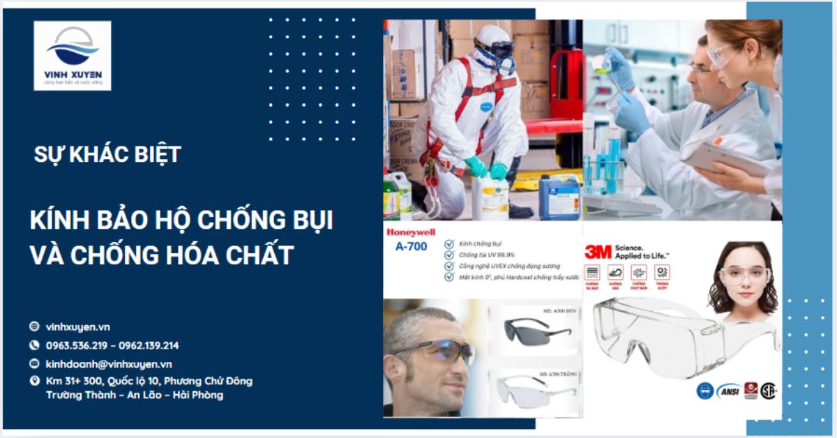 Sự khác biệt giữa kính bảo hộ chống bụi và chống hóa chất