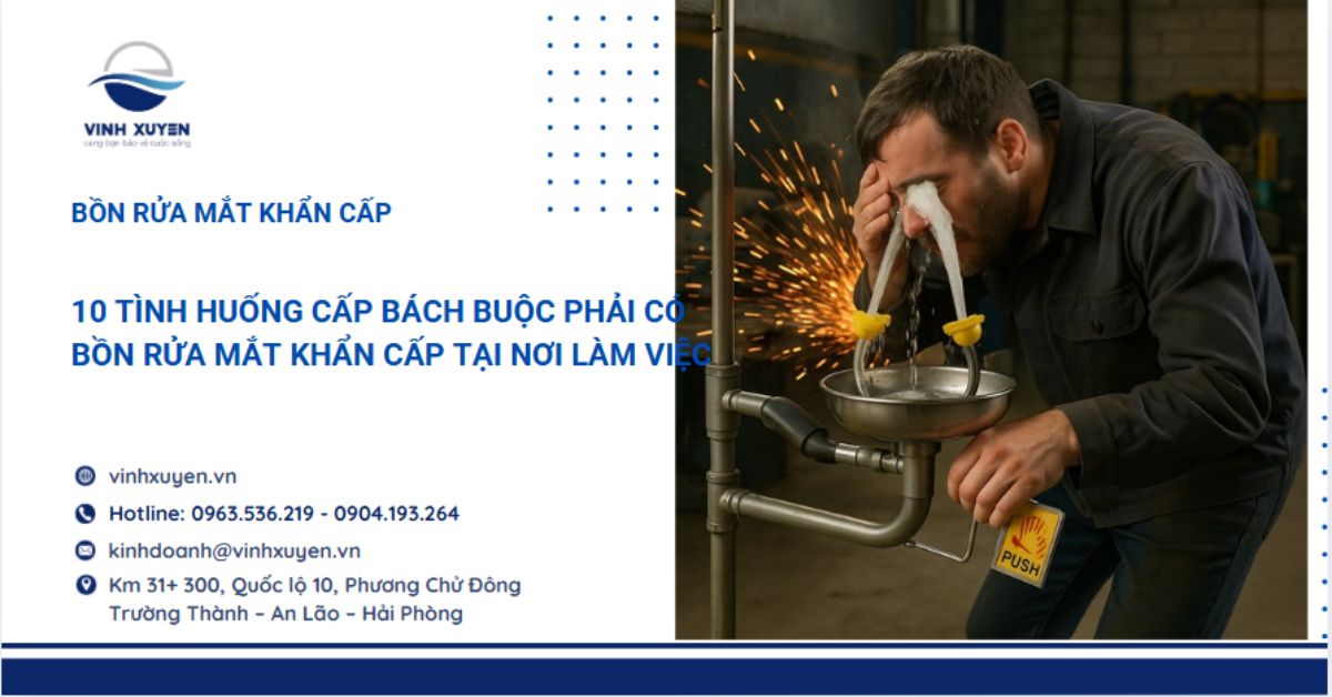 10 Tình Huống Cấp Bách Phải Có Bồn Rửa Mắt Khẩn Cấp Tại Nơi Làm Việc