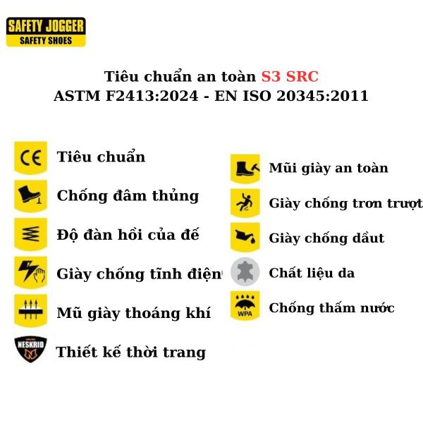 Tiêu chuẩn Giày bảo hộ jogger chính hãng