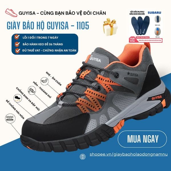 Giày bảo hộ bảo hành chính hãng 6 tháng