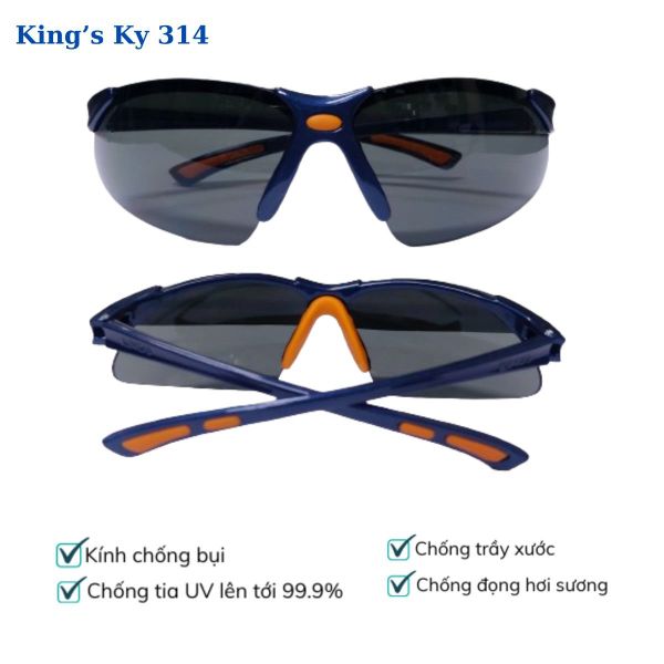 Kính bảo hộ chống bụi, chống tia UV King's 314