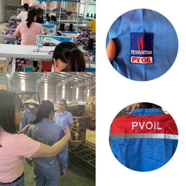 May đo, in thêu quần áo bảo hộ theo yêu cầu