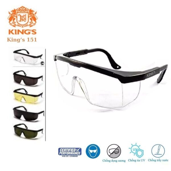 Kính bảo hộ chống bụi King's 151 nhiều màu tại Hải Phòng