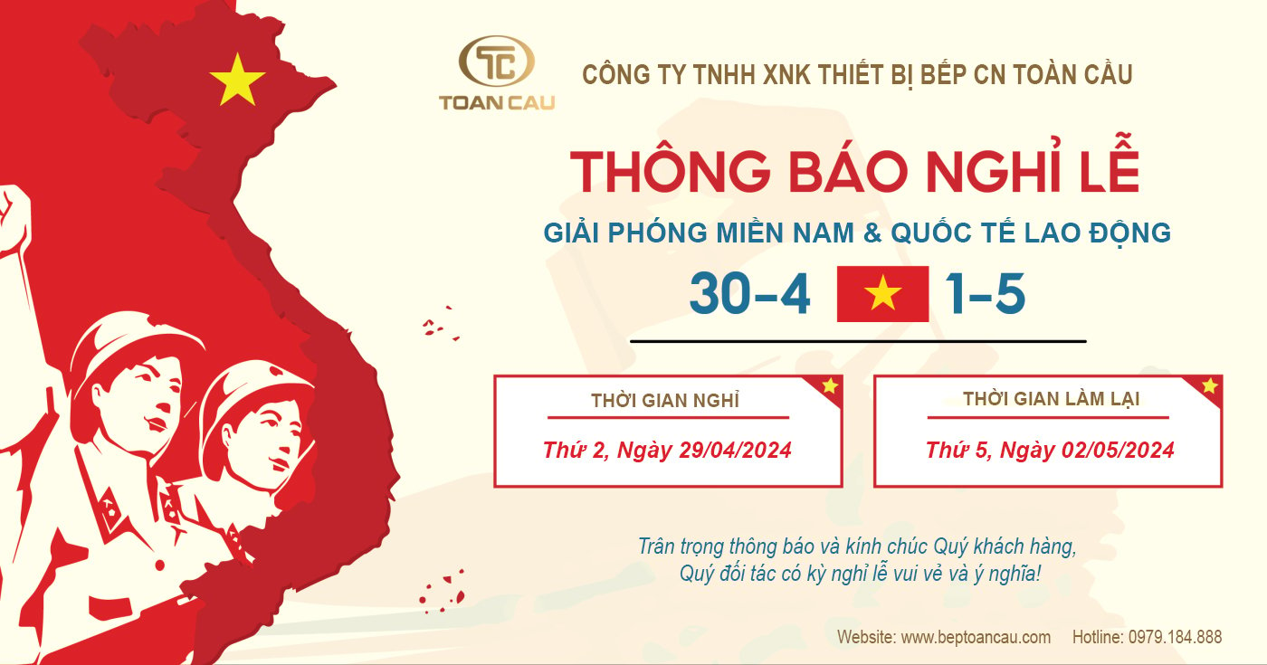 Thông báo lịch nghỉ lễ Giải phóng miền Nam 30/4 và Quốc tế lao động 1/5