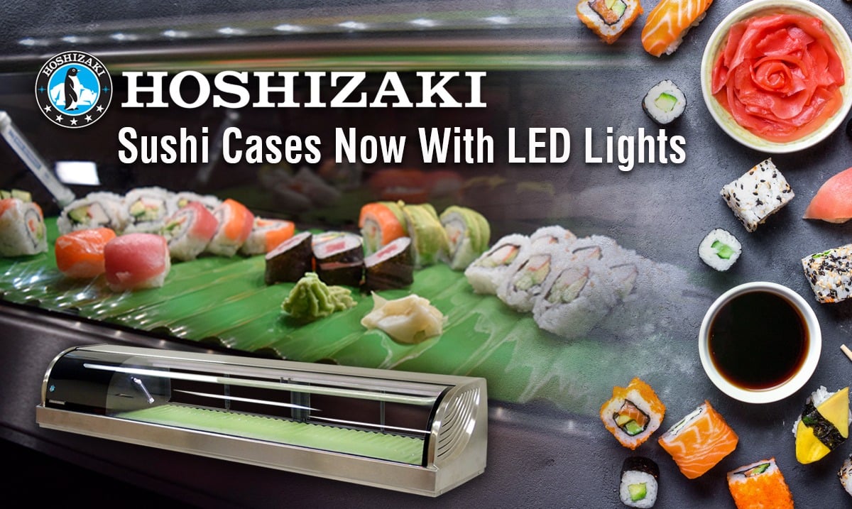Sáng bừng không gian nhà hàng với tủ trưng bày sushi Hoshizaki