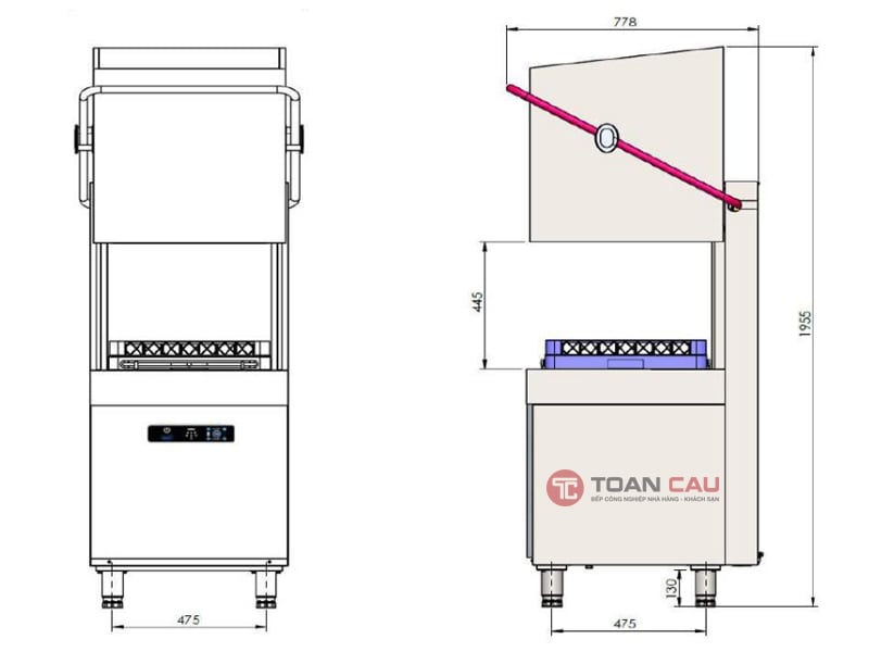 Máy rửa bát công nghiệp Hoshizaki HW-600B3R