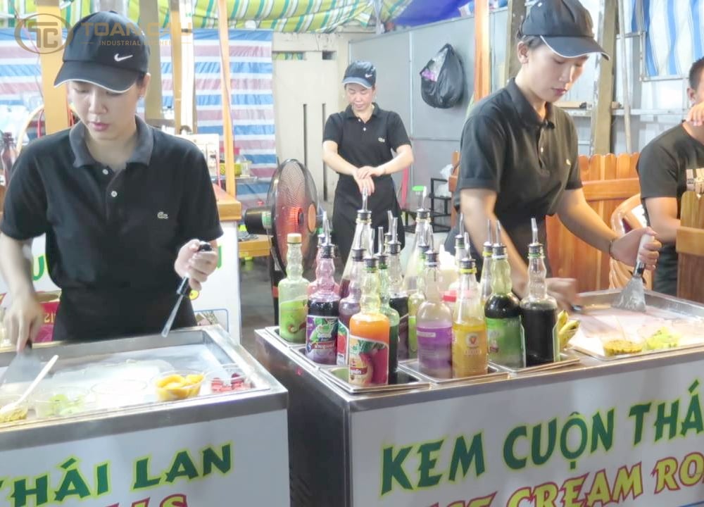 Máy làm kem cuộn Thái Lan