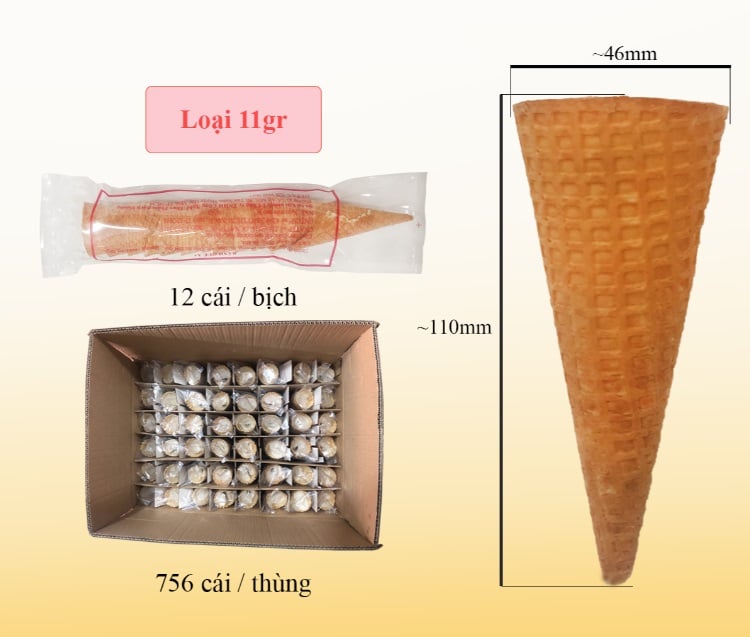 Vỏ kem ốc quế tiểu