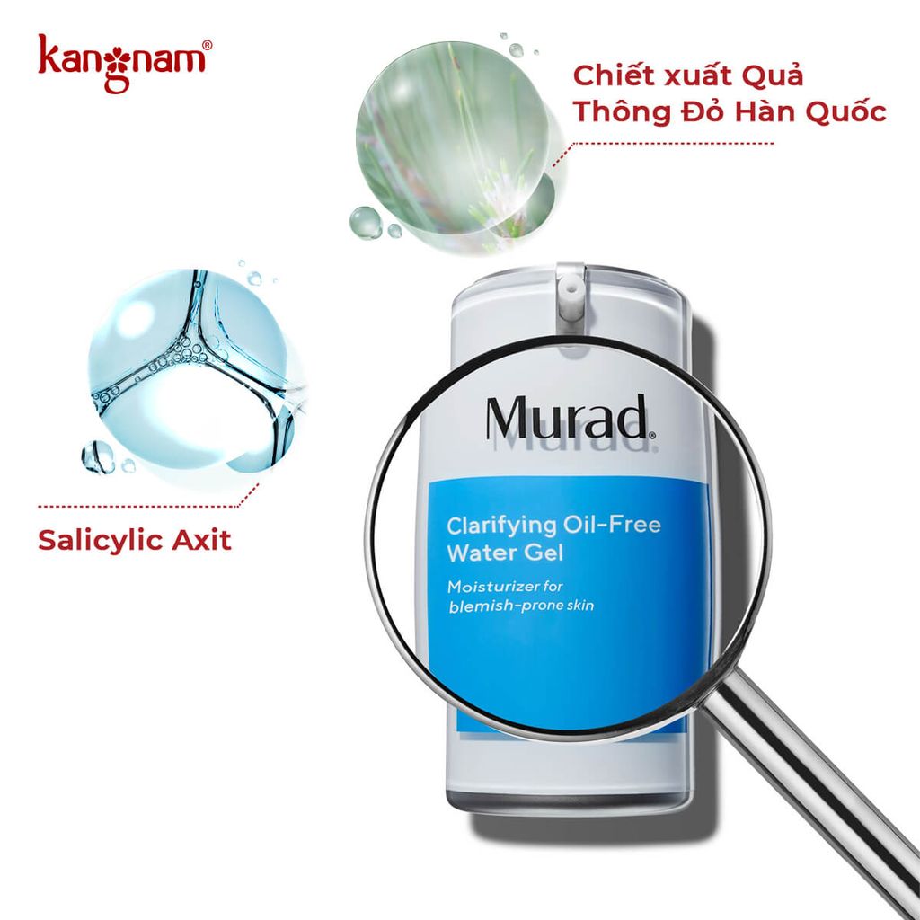 Gel ngừa mụn cách ly vi khuẩn Murad Clarifying Oil-Free Water Gel 47ml