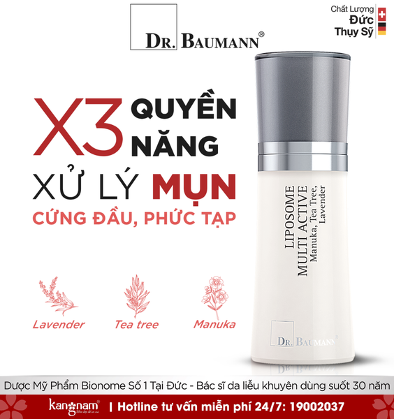 Tinh Chất Kháng Mụn Trứng Cá Dr Baumann Liposome Multi Active Manuka, Tea Tree, Lavender 30ml