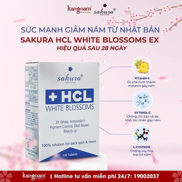 Thành phần Viên Uống Giảm Nám Sakura HCL White Blossoms EX