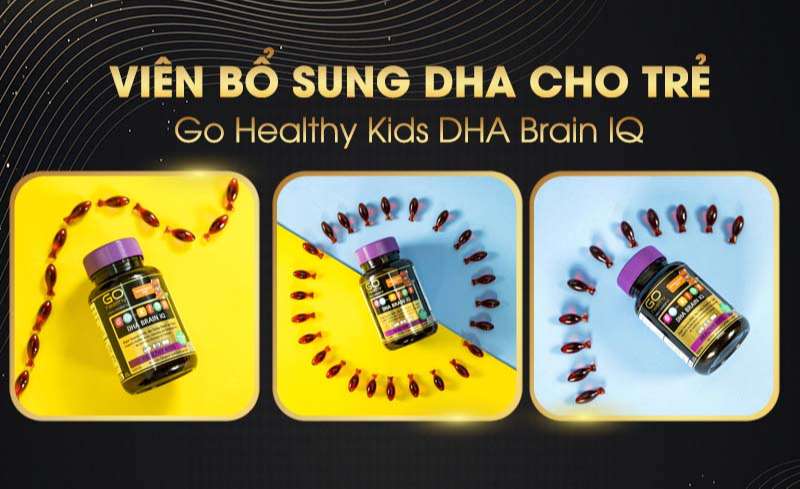 Viên Uống Bổ Sung DHA Cho Trẻ Go Healthy Kids DHA Brain IQ Hộp 60 viên