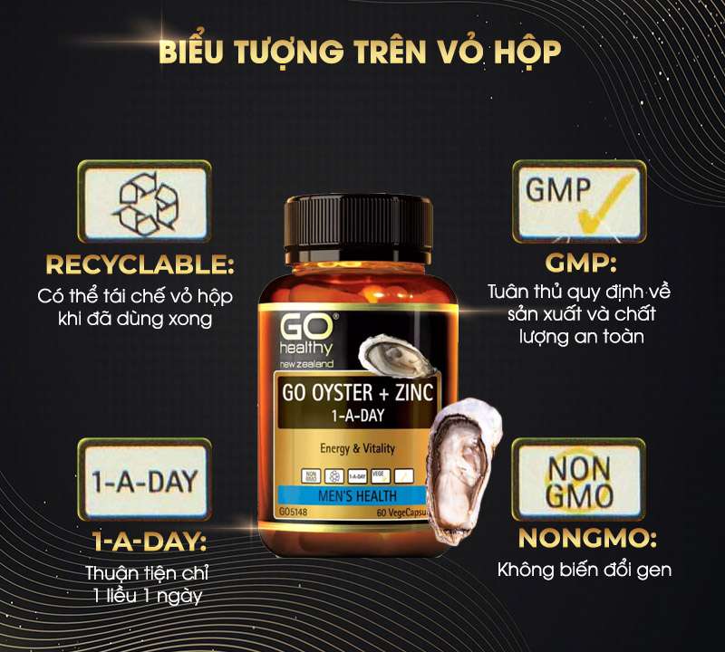 Viên Bổ Sung Hàu và Kẽm Giúp Tăng Sức Khoẻ Cho Nam Giới Go Healthy Oyster + Zin C 1-A-Day