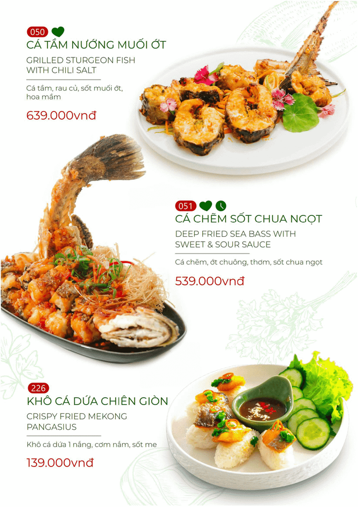 Menu nhà hàng Nắng – Nắng - Cơm Lành Canh Ngọt