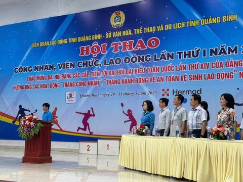 HERMOD HÂN HẠNH LÀ NHÀ TÀI TRỢ CỦA HỘI THAO CÔNG NHÂN, VIÊN CHỨC, LAO ĐỘNG TỈNH QUẢNG BÌNH 2025