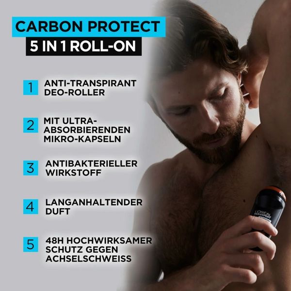 Lăn khử mùi ngăn mồ hôi nam Loreal Men Expert Carbon Protect 5 in 1