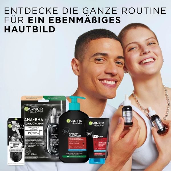 Sữa rửa mặt trị mụn, tẩy tế bào chết & đắp mặt nạ Garnier Hautklar 3in1