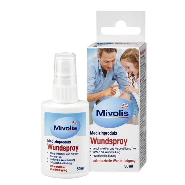 Xịt cầm máu & khử trùng vết thương, vết bỏng Mivolis Wundspray