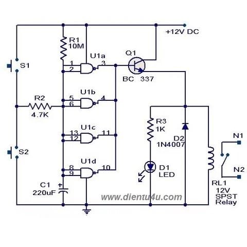 Mạch hẹn giờ đơn giản dùng IC 4011