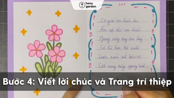 Cách vẽ thiệp 20/11 từ giấy và màu sáp bước 4