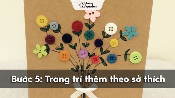 Cách làm thiệp 20/11 đẹp nhất sáng tạo cúc quần áo bước 5