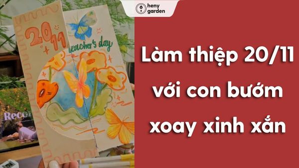 Cách làm thiệp 20/11 đẹp nhất với con bướm xoay