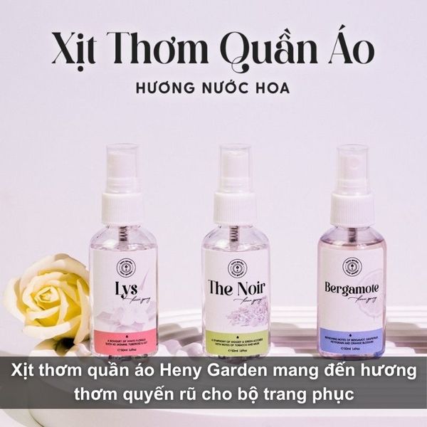 Chai xịt thơm quần áo Heny Garden