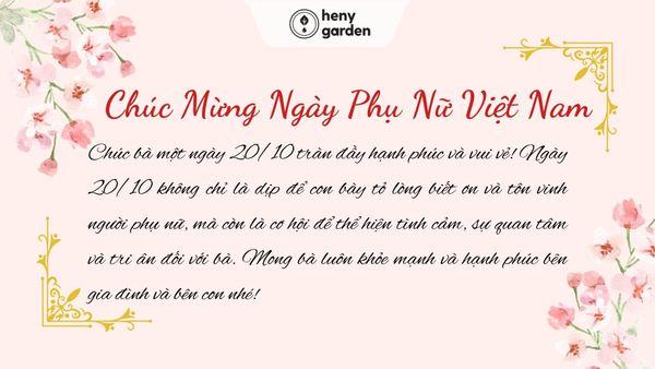 Các mẫu thiệp 20 tháng 10 chúc tặng bà 1