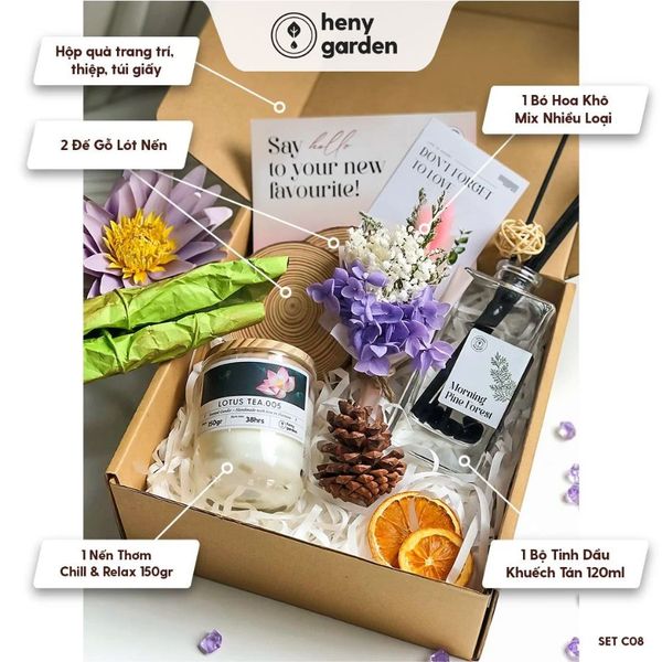 Set quà tặng nến thơm Chill & Relax kèm thiệp 20 tháng 10
