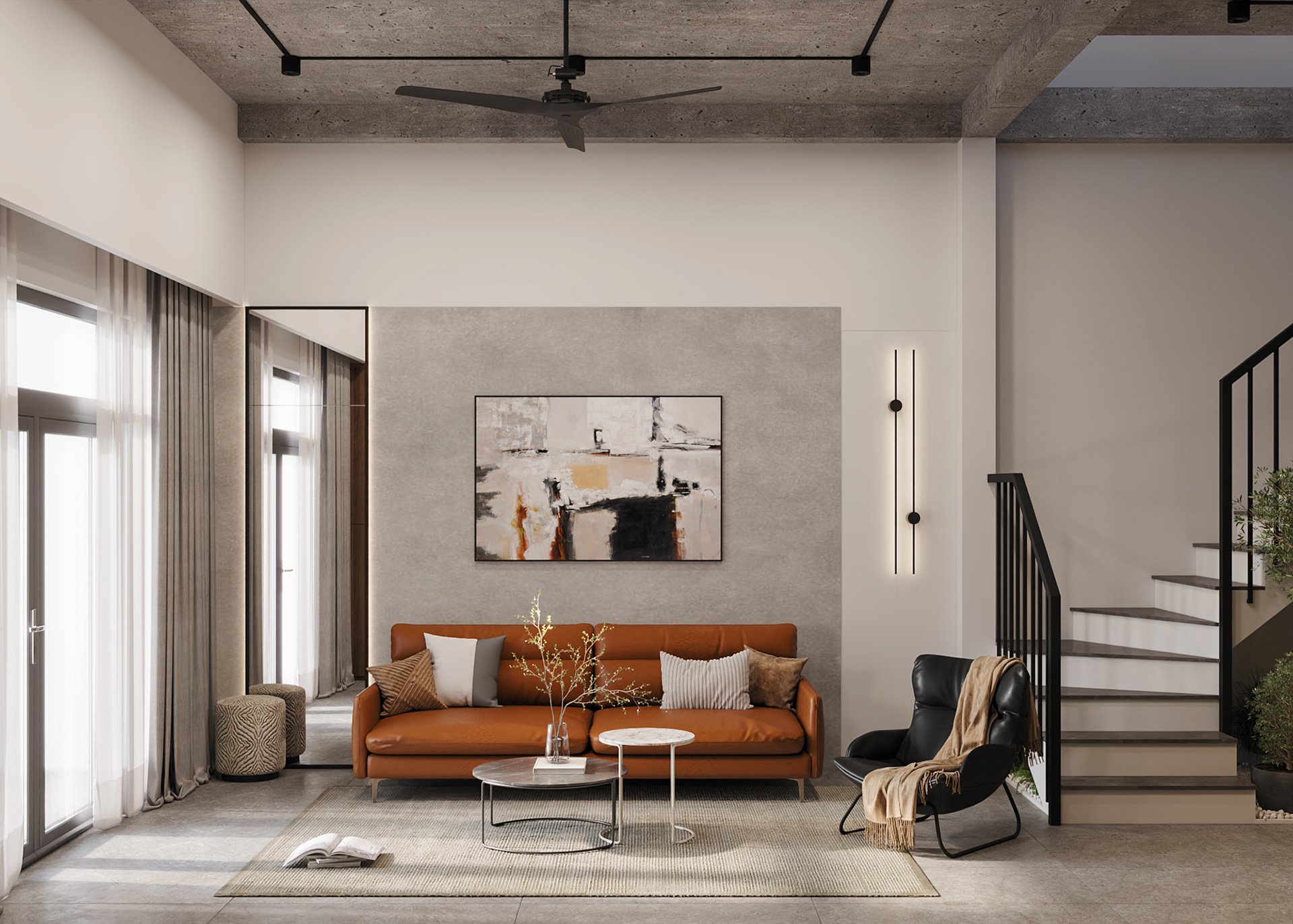 Cải Tạo Nội Thất Nhà Phố Theo Phong Cách Hiện Đại Kết Hợp Rustic