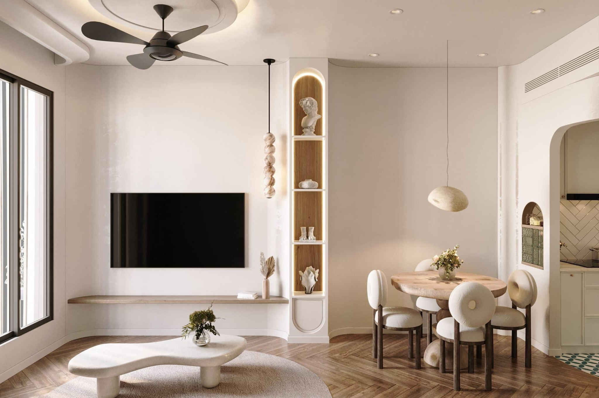 CĂN HỘ 2PN THEO PHONG CÁCH HIỆN ĐẠI KẾT HỢP ĐỊA TRUNG HẢI