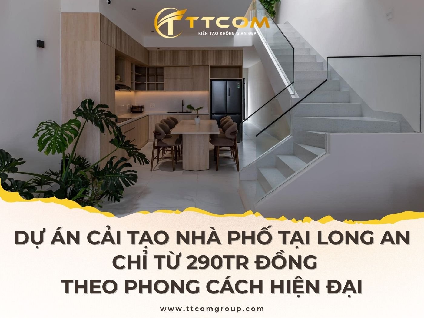 DỰ ÁN CẢI TẠO NHÀ PHỐ TẠI LONG AN CHỈ TỪ 290TR ĐỒNG - THEO PHONG CÁCH HIỆN ĐẠI