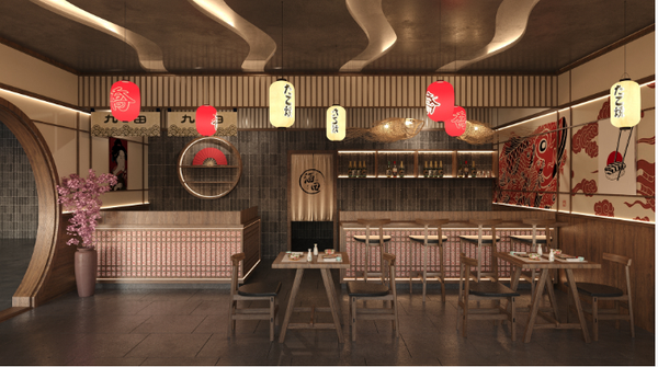 MẪU THIẾT KẾ NHÀ HÀNG SUSHI - TINH TẾ ĐẬM CHẤT NHẬT BẢN