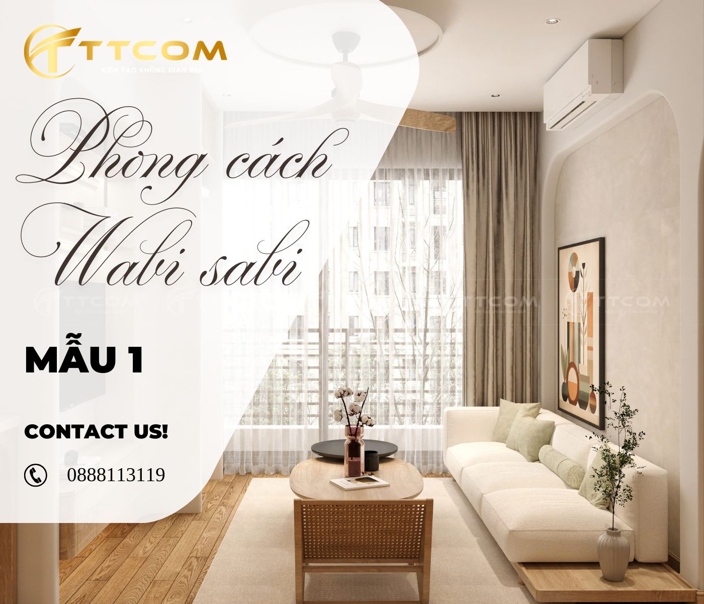THIẾT KẾ NỘI THẤT THEO PHONG CÁCH WABI SABI – VẺ ĐẸP TỰ NHIÊN TỪ TTCOM GROUP