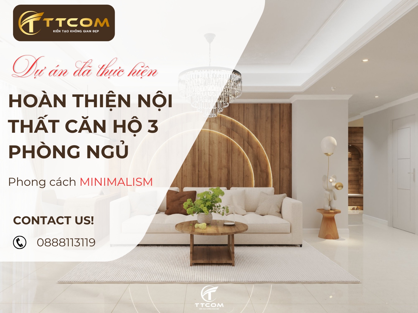 Thiết Kế Nội Thất Căn Hộ 3 Phòng Ngủ Hiện Đại & Sang Trọng