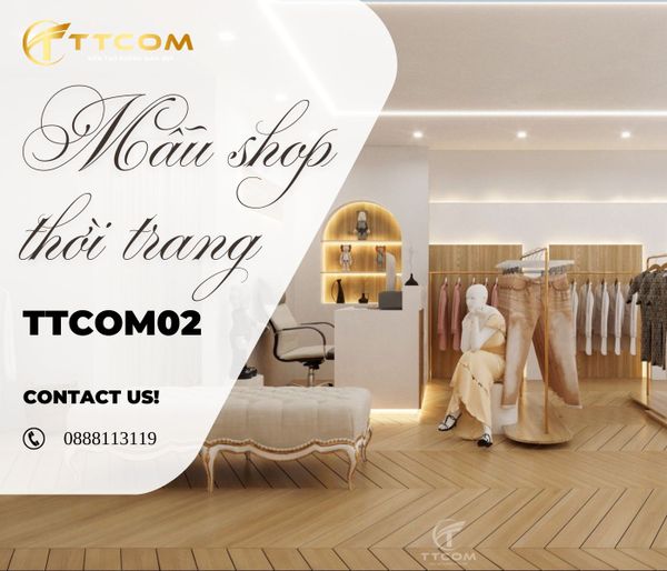 Mẫu thiết kế nội thất shop thời trang TTCOM02