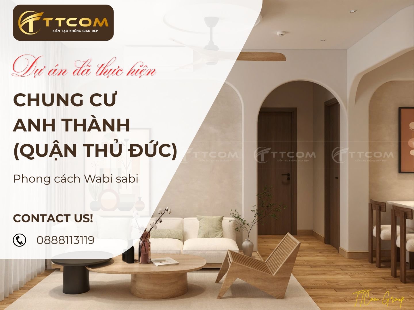 HOÀN THIỆN THIẾT KẾ NỘI THẤT CHUNG CƯ ANH THÀNH (QUẬN THỦ ĐỨC) - PHONG CÁCH WABI SABI NÉT ĐẸP CỦA SỰ BẤT TOÀN