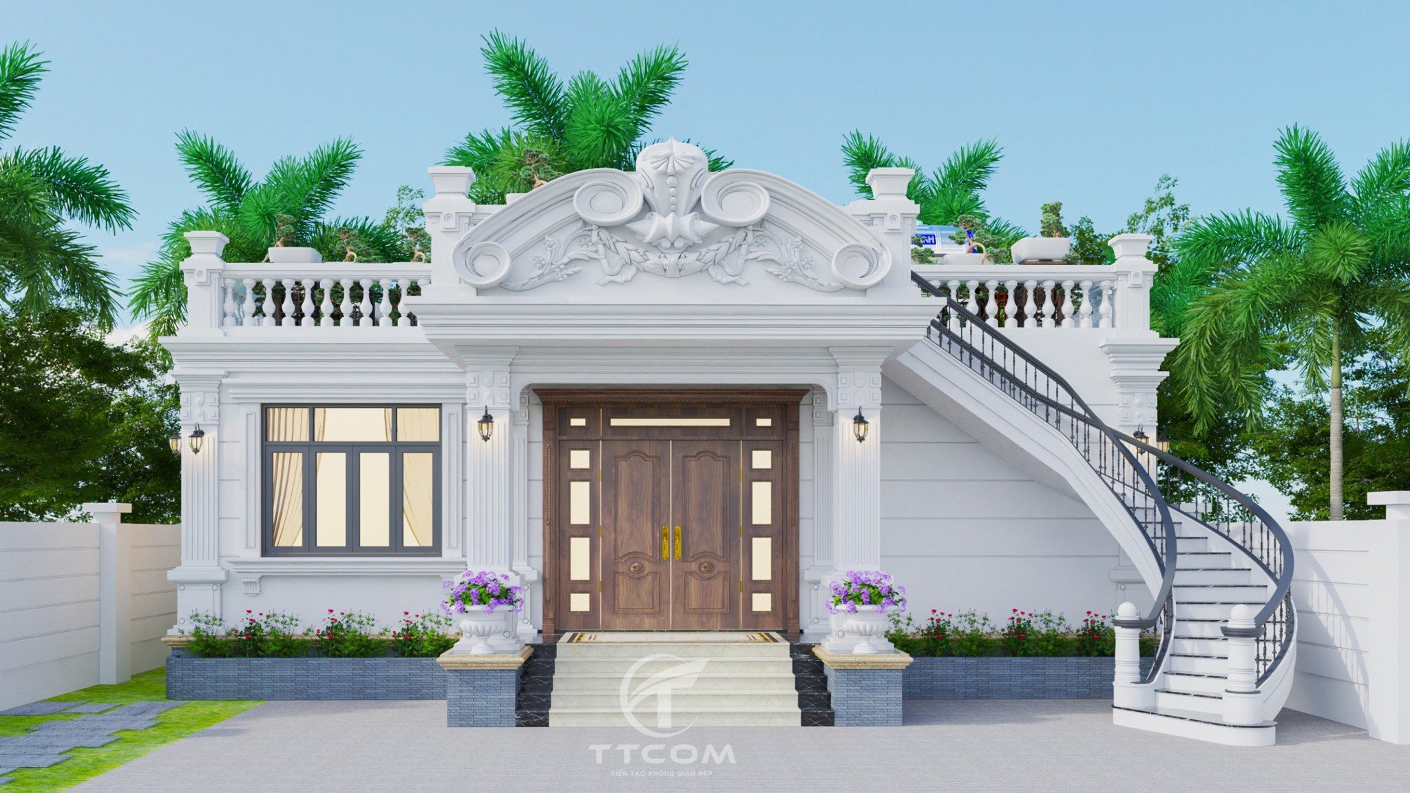 Mẫu nhà biệt thự cổ điển 12x8.5m tại Bình Định